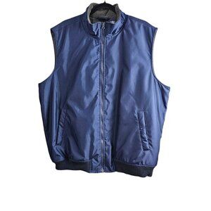 Chaps Men's Classic Sleeveless Nylon Fleece Navy Vest